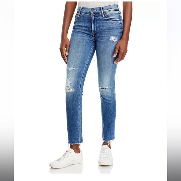 MOTHER The Dazzler Mid Rise Ankle Straight Jeans in Weekend Warrior size 27 - Picture 4 of 14